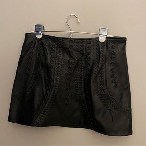 Faux leather mini skirt